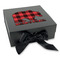 Lumberjack Plaid Gift Boxes with Magnetic Lid - Black - Front (angle)