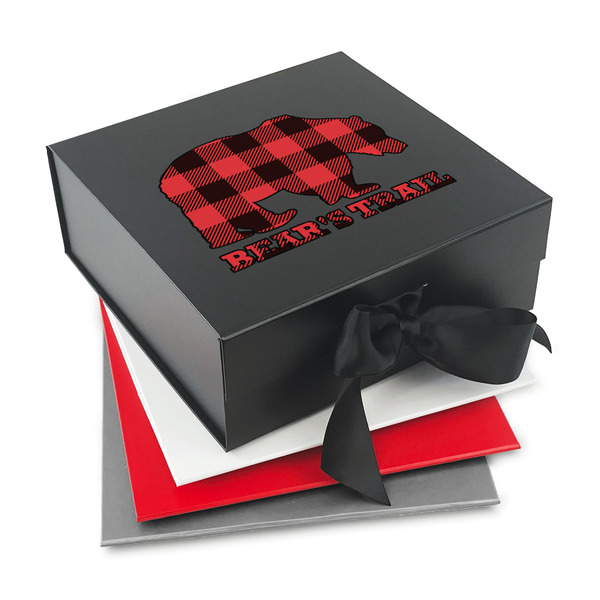 Custom Lumberjack Plaid Gift Box with Magnetic Lid (Personalized)