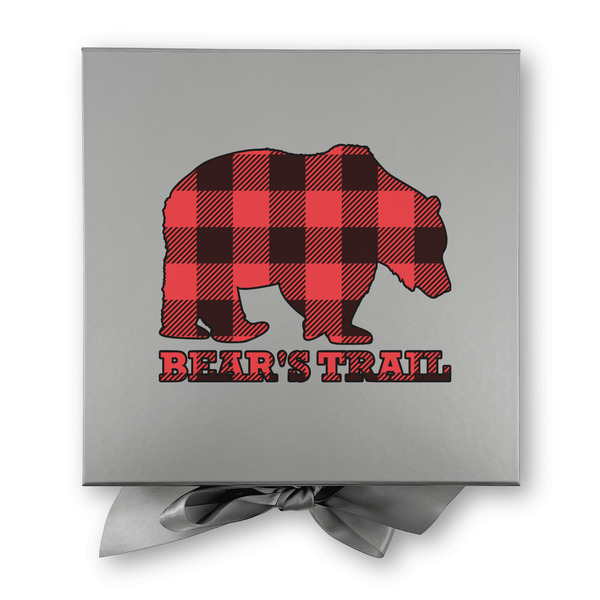 Lumberjack Plaid Gift Boxes with Magnetic Lid - Silver - Approval