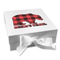 Lumberjack Plaid Gift Boxes with Magnetic Lid - White - Front