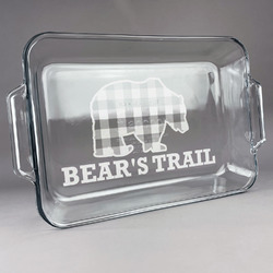 Lumberjack Plaid Glass Baking Dish with Truefit Lid - 13in x 9in (Personalized)