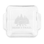 Lumberjack Plaid Glass Cake Dish with Truefit Lid - 8in x 8in (Personalized)