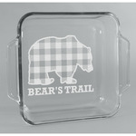 Lumberjack Plaid Glass Cake Dish - 8in x 8in (Personalized)