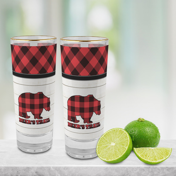 Lumberjack Plaid Glass Shot Glass - 2 oz - LIFESTYLE