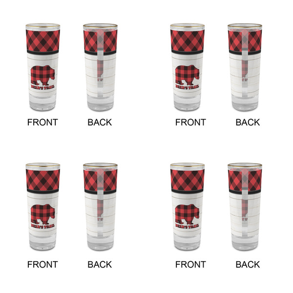 Lumberjack Plaid Glass Shot Glass - 2 oz - Set of 4 - APPROVAL