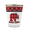 Lumberjack Plaid Glass Shot Glass - 1.5 oz - with Gold Rim - Single (Personalized)