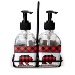 Lumberjack Plaid Glass Soap & Lotion Bottles (Personalized)