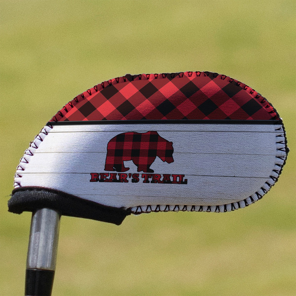 Custom Lumberjack Plaid Golf Club Iron Cover (Personalized)