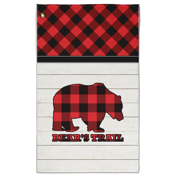 Custom Lumberjack Plaid Golf Towel - Poly-Cotton Blend - Large w/ Name or Text