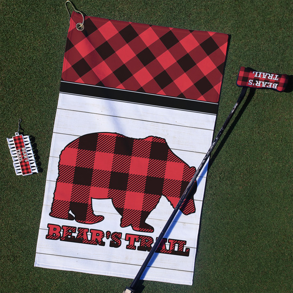 Custom Lumberjack Plaid Golf Towel Gift Set (Personalized)