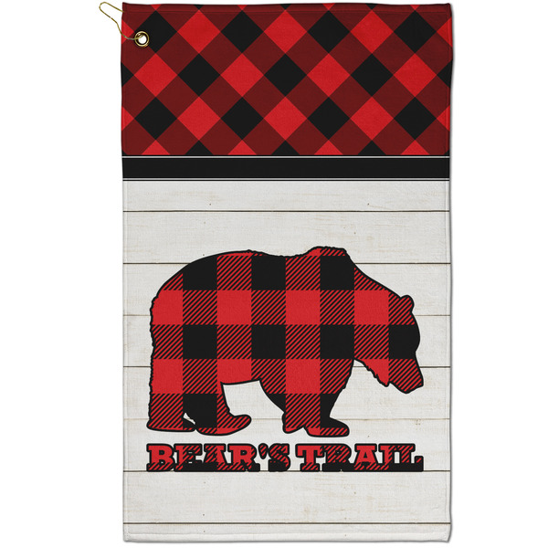 Custom Lumberjack Plaid Golf Towel - Poly-Cotton Blend - Small w/ Name or Text