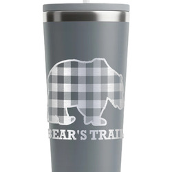 Lumberjack Plaid RTIC Everyday Tumbler with Straw - 28oz - Grey - Single-Sided (Personalized)