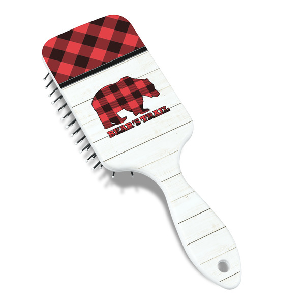 Lumberjack Plaid Hair Brush - Angle View