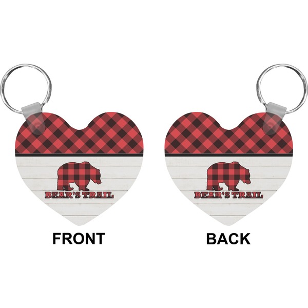 Lumberjack Plaid Heart Keychain (Front + Back)