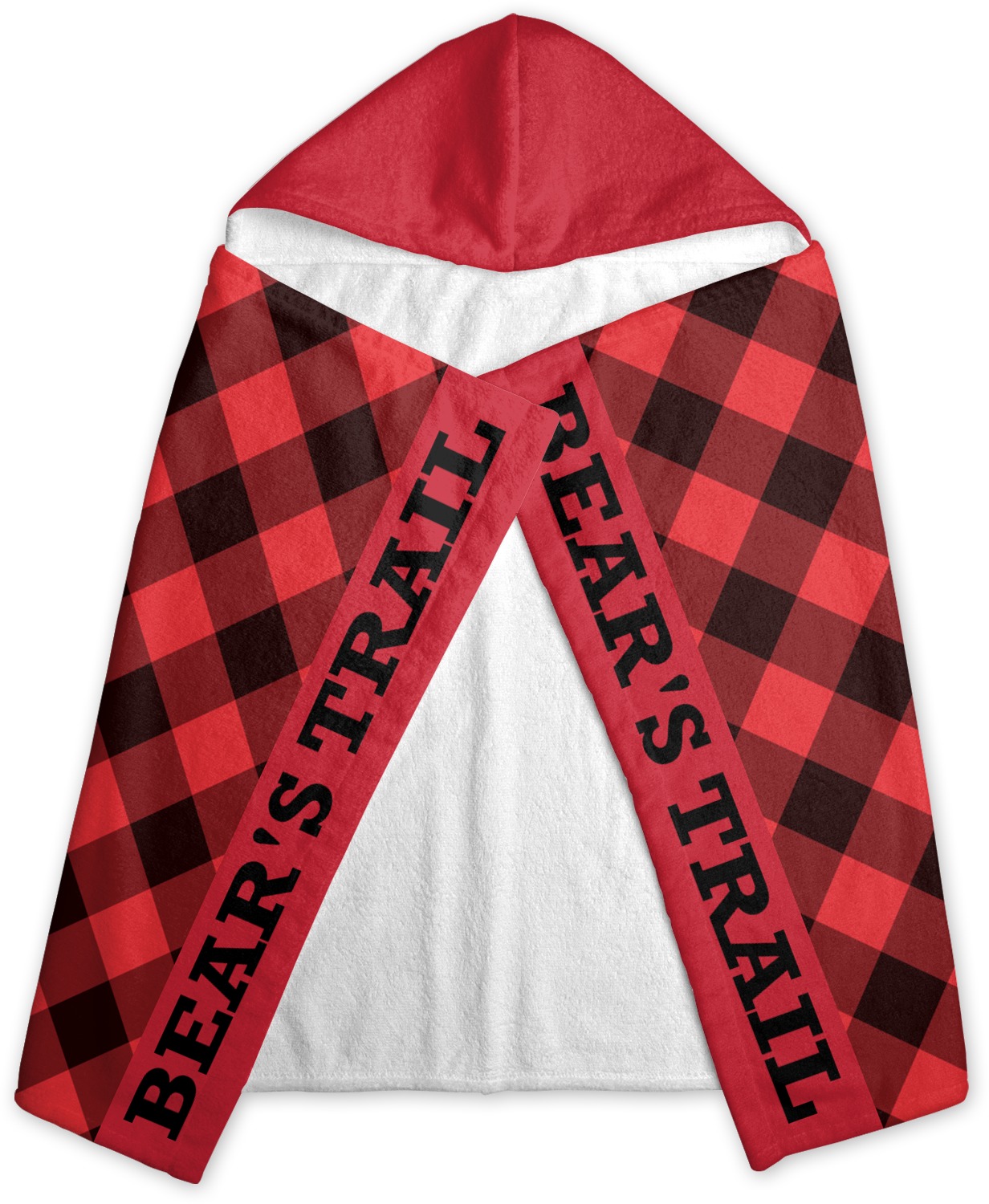 Custom Lumberjack Plaid Kids Hooded Towel (Personalized) YouCustomizeIt