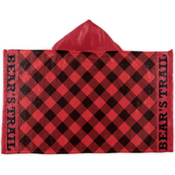Custom Lumberjack Plaid Kids Hooded Towel (Personalized)