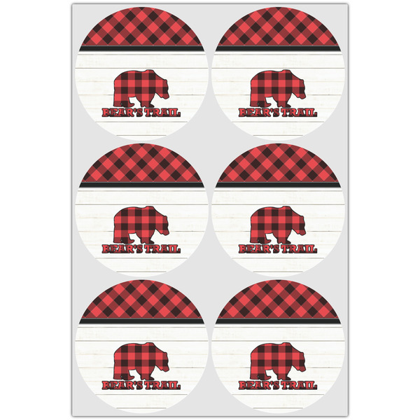 Lumberjack Plaid Icing Circle - Large - Set of 6