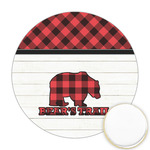 Lumberjack Plaid Printed Cookie Topper - 2.5" (Personalized)