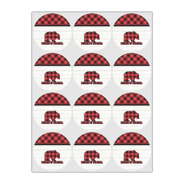 Lumberjack Plaid Icing Circle - Small - Set of 12