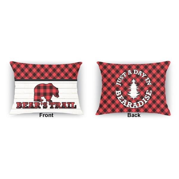 Lumberjack Plaid Indoor Rectangular Burlap Pillow (Front and Back)