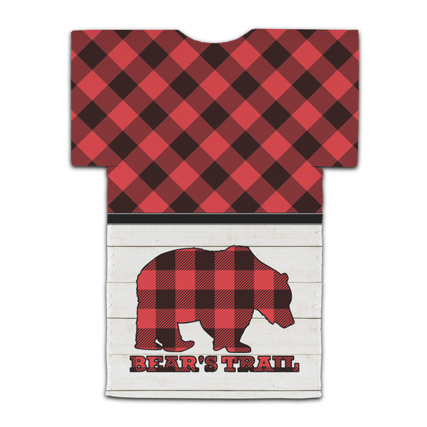 Lumberjack Plaid Jersey Bottle Cooler - BACK (flat)