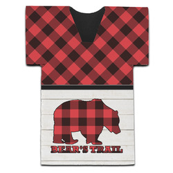 Lumberjack Plaid Jersey Bottle Cooler (Personalized)
