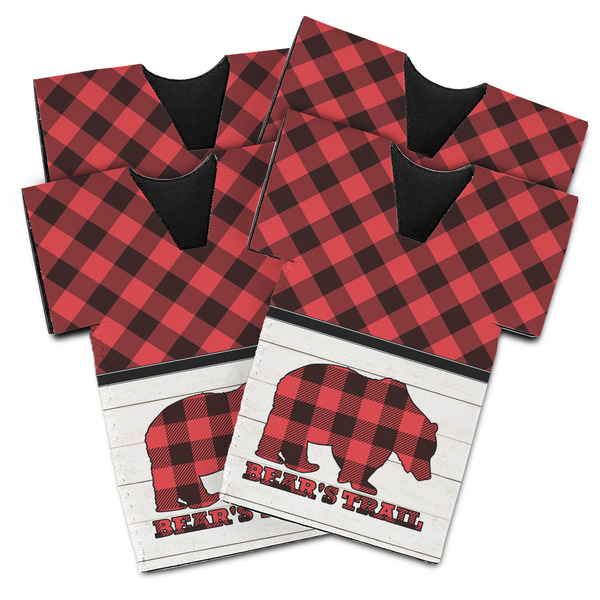 Custom Lumberjack Plaid Jersey Bottle Cooler - Set of 4 (Personalized)