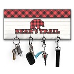 Lumberjack Plaid Key Hanger w/ 4 Hooks w/ Graphics and Text