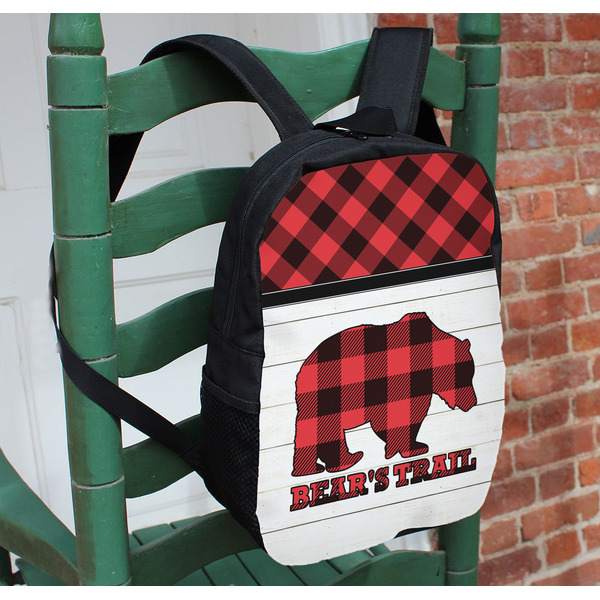 Lumberjack Plaid Kids Backpack - In Context