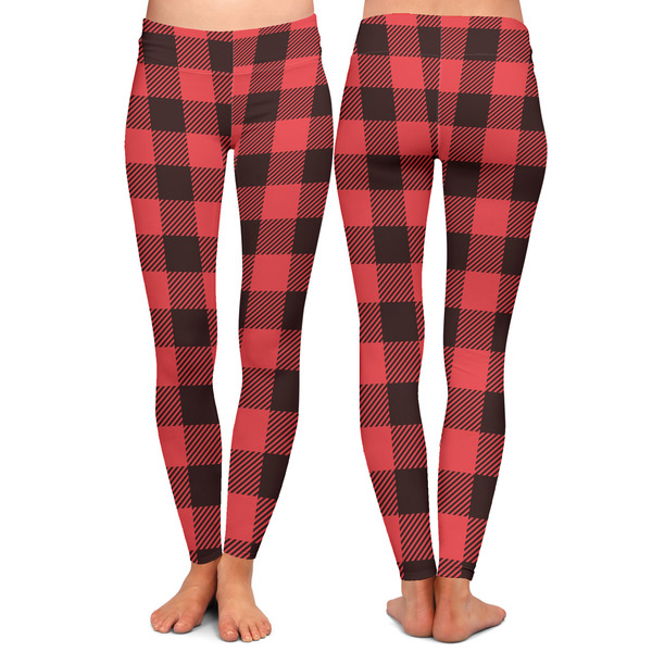 Lumberjack Plaid Ladies Leggings - Front and Back