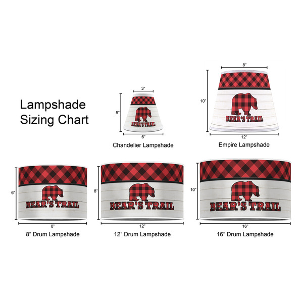 Lumberjack Plaid Lampshade Sizing Chart