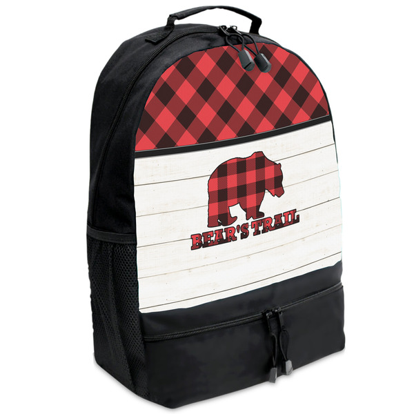 Custom Lumberjack Plaid Backpacks - Black (Personalized)