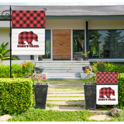 Lumberjack Plaid Large Garden Flag - Single Sided (Personalized)