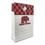 Lumberjack Plaid Large Gift Bag (Personalized)