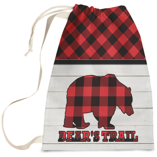 Custom Lumberjack Plaid Laundry Bag - Large (Personalized)
