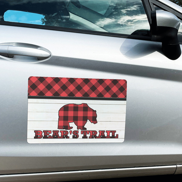 Lumberjack Plaid Large Rectangle Car Magnets- In Context