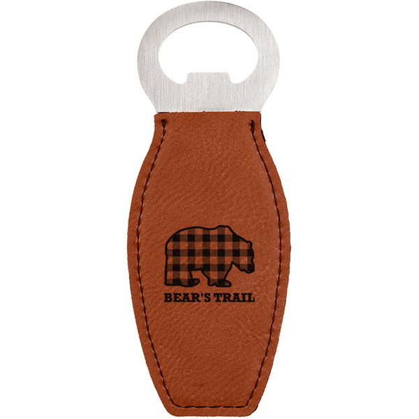 Custom Lumberjack Plaid Leatherette Bottle Opener - Single Sided (Personalized)