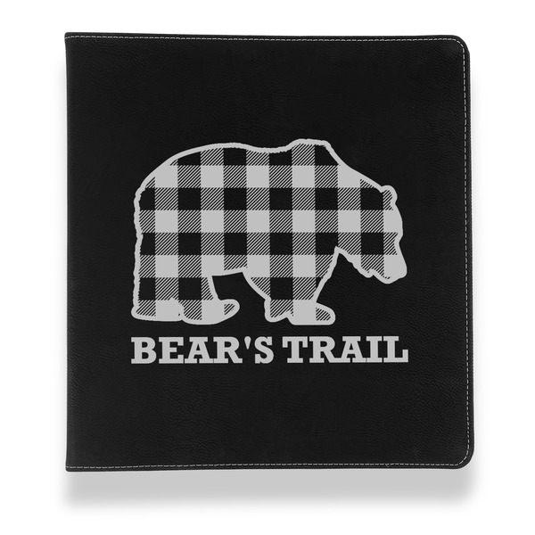 Custom Lumberjack Plaid Leather Binder - 1" - Black (Personalized)