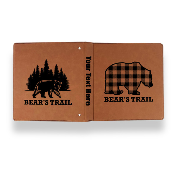 Lumberjack Plaid Leather Binder - 1" - Rawhide - Back Spine Front View