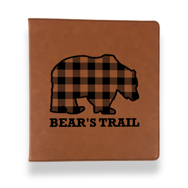 Custom Lumberjack Plaid Leather Binder - 1" - Rawhide (Personalized)