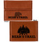 Lumberjack Plaid Leather Business Card Holder - Front Back