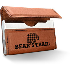 Lumberjack Plaid Leatherette Business Card Case (Personalized)