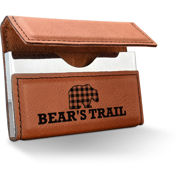 Custom Lumberjack Plaid Leatherette Business Card Case (Personalized)