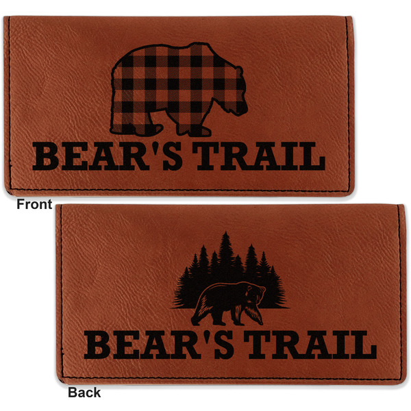 Lumberjack Plaid Leather Checkbook Holder Front and Back