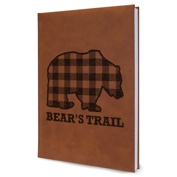 Custom Lumberjack Plaid Leather Sketchbook (Personalized)