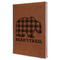 Lumberjack Plaid Leather Sketchbook - Large - Double Sided - Angled View