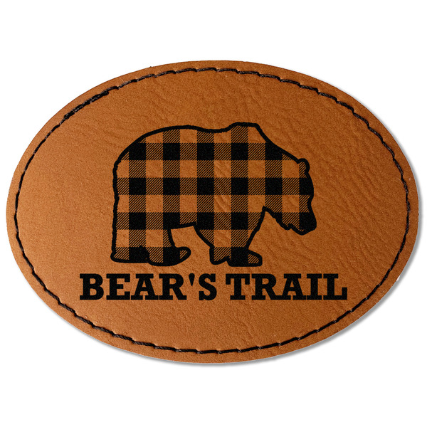 Lumberjack Plaid Leatherette Patches - Oval
