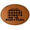 Lumberjack Plaid Faux Leather Iron On Patch - Oval (Personalized)