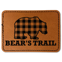 Lumberjack Plaid Faux Leather Iron On Patch - Rectangle (Personalized)