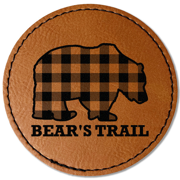 Lumberjack Plaid Leatherette Patches - Round